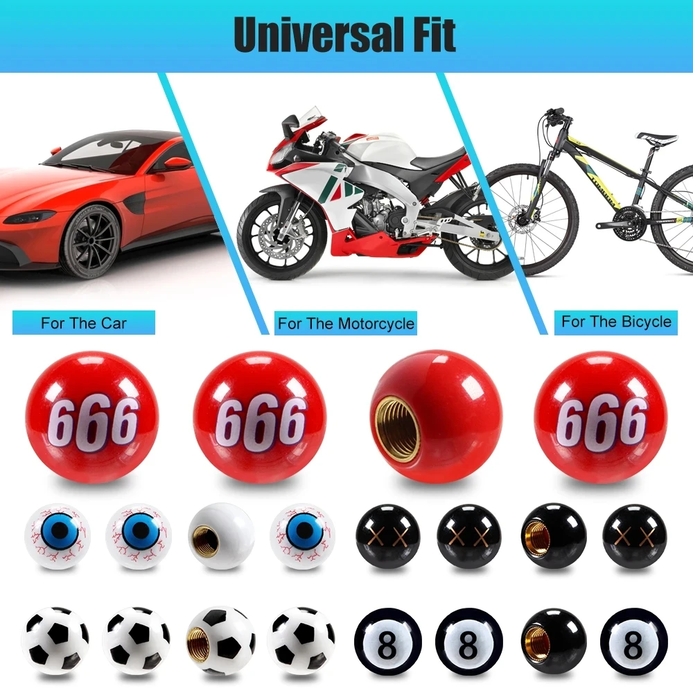 4Pcs New Universal Car Tire Valve Cap Wheel Dust Cover For Car Truck SUV Motorcycle Bike Car Styling Valve Stem Caps Accessories