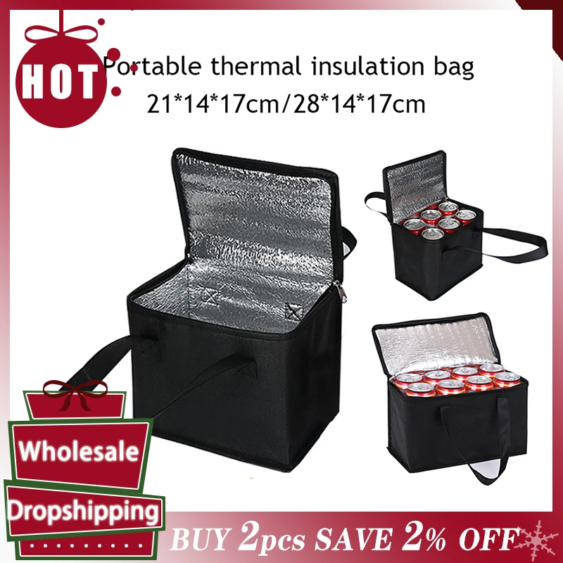 Portable Lunch Cooler Folding Bags Insulation Picnic Ice Pack Thermal Bag Outdoor Beach Camping Drink Food Carrier Tableware