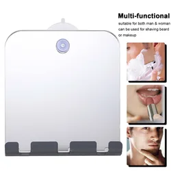 Unbreakable Fog Free Travel Mirror Bathing Mirror for Shaving Razor Hook Suction Cup Washroom Wall Fogless Travel Mirror
