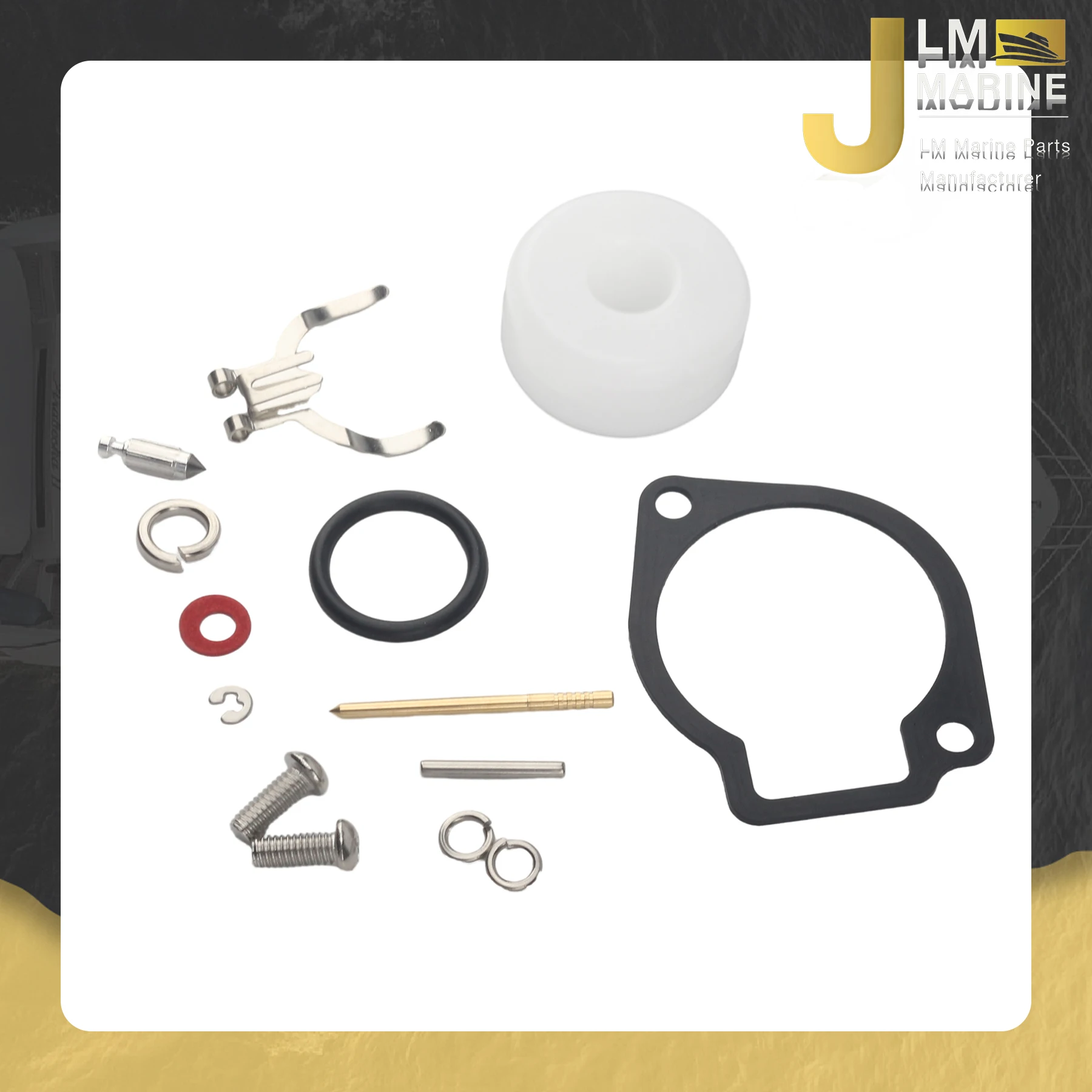 

JLM Marine Outboard Carburetor Repair Kit for Mercury Mariner 2.5 HP 3.5 HP 2 Stroke Marine 3F0-87122-0 3F0-87122-1 3F0871220M