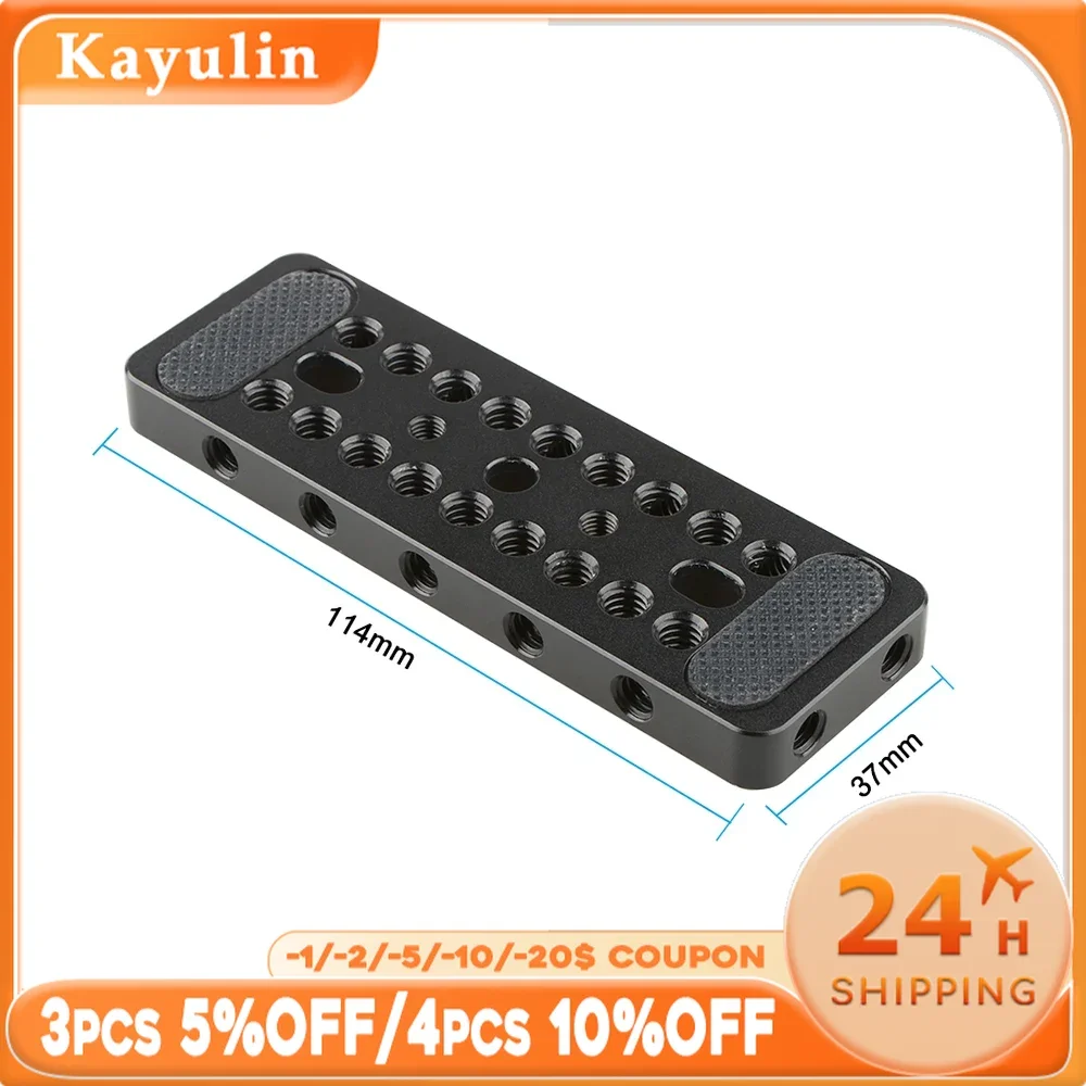 

Kayulin Aluminum Cheese Plate Top Plate for Blackmagic Cinema Camera BMCC Dslr Slr Camera