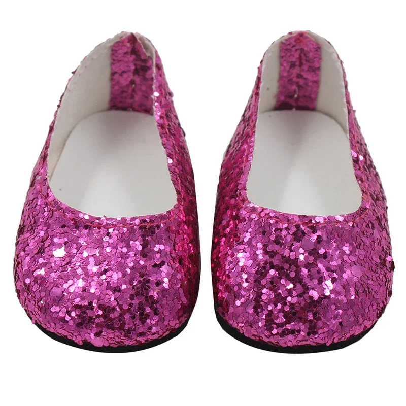 7 cm nieuwe mode baby pailletten pop schoenen handleiding canvas schoenen voor 43 cm poppen baby pasgeboren en 18 inch Amerikaanse poppen meisje cadeau