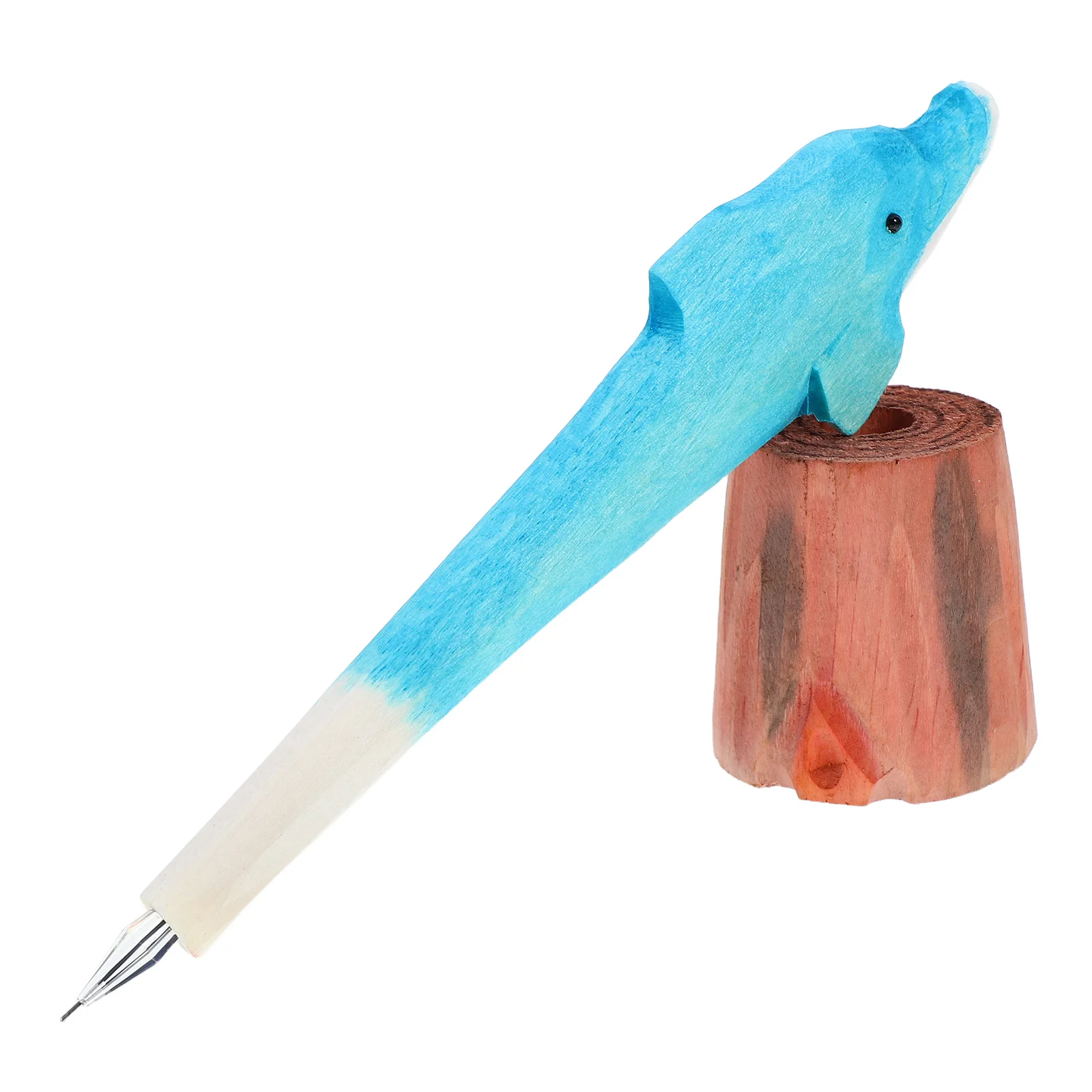 

Wooden Animal Pen Hand Carved Dolphin Figurine Kids Stationery Gift School Office Use Cute Pens Decorative Writing Tool Novelty