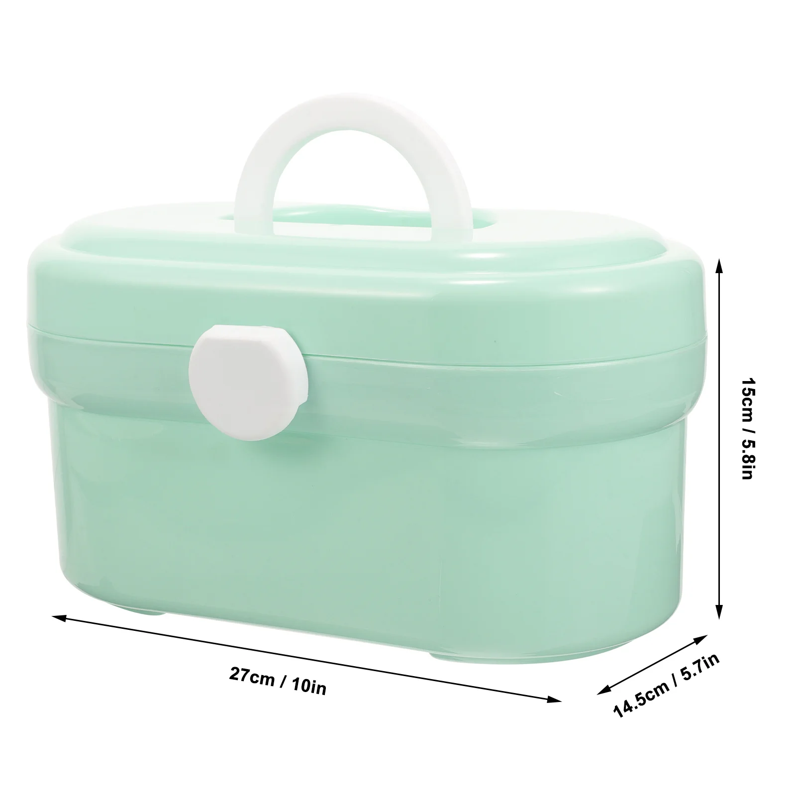 Children'S Medicine Box Portable Double Layer Storage Organizer Durable Plastic Medicine Container For Home Travel Green