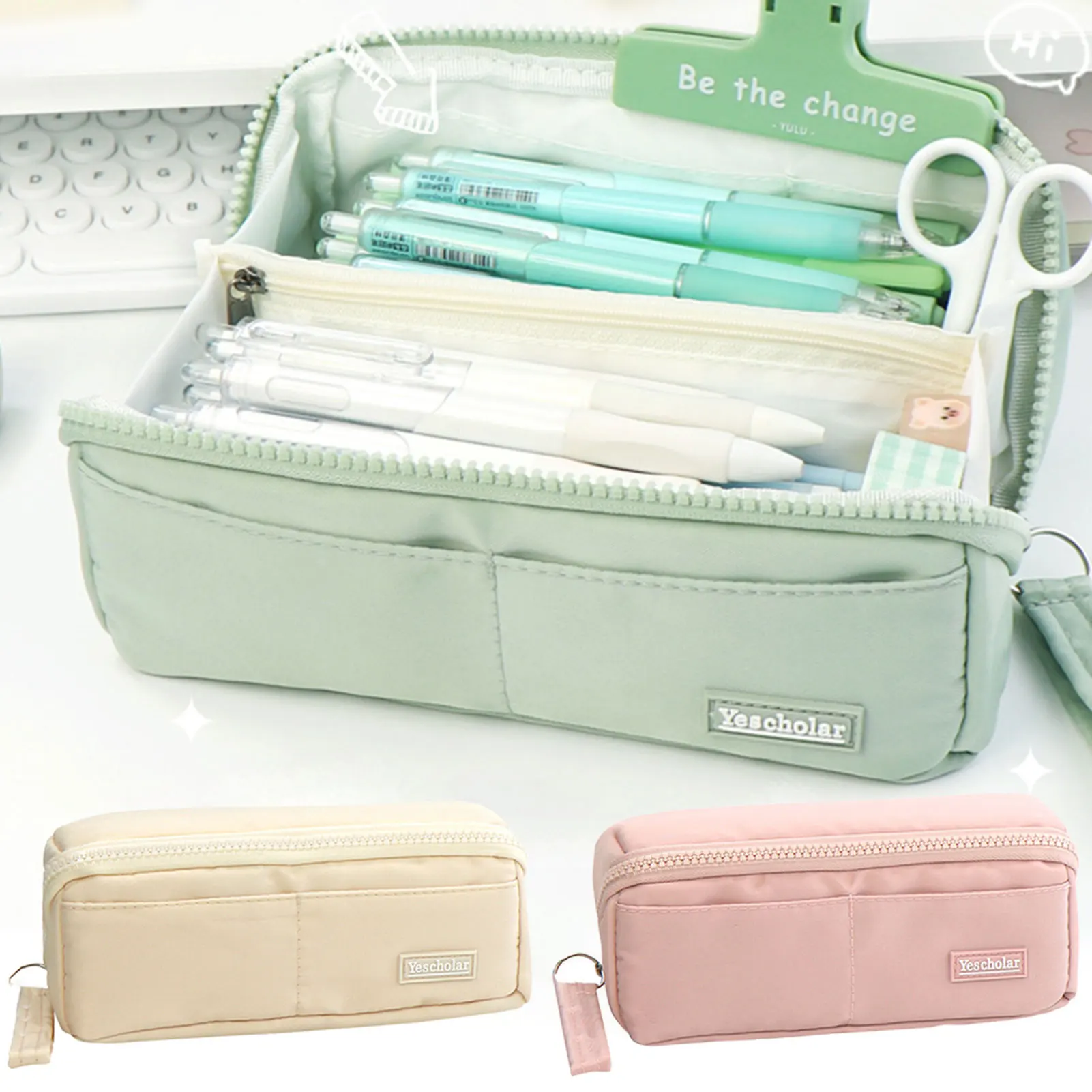 High Capacity Multi Layers Pencil Bag Multi Compartments Portable Large Pencil Cases For Stationery Storage