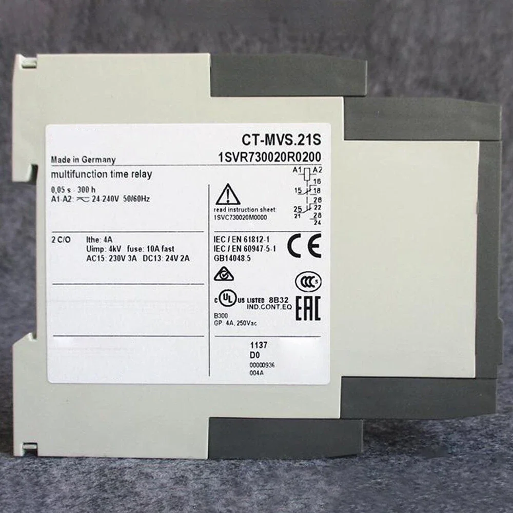 CT-MVS.21S,multifunction,2c/o,24-240VAC 10081689 1SVR730020R0200 Time relay, multifunction 2c/o, 24-240VAC/DC