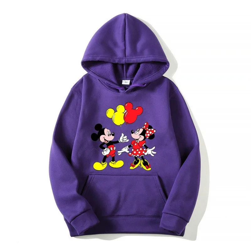 2024 Mickey Minnie Mouse Cartoon Anime Women Pullover Spring Autumn Men Oversized Hoodie Casual Couple Sweatshirt Clothes Tops