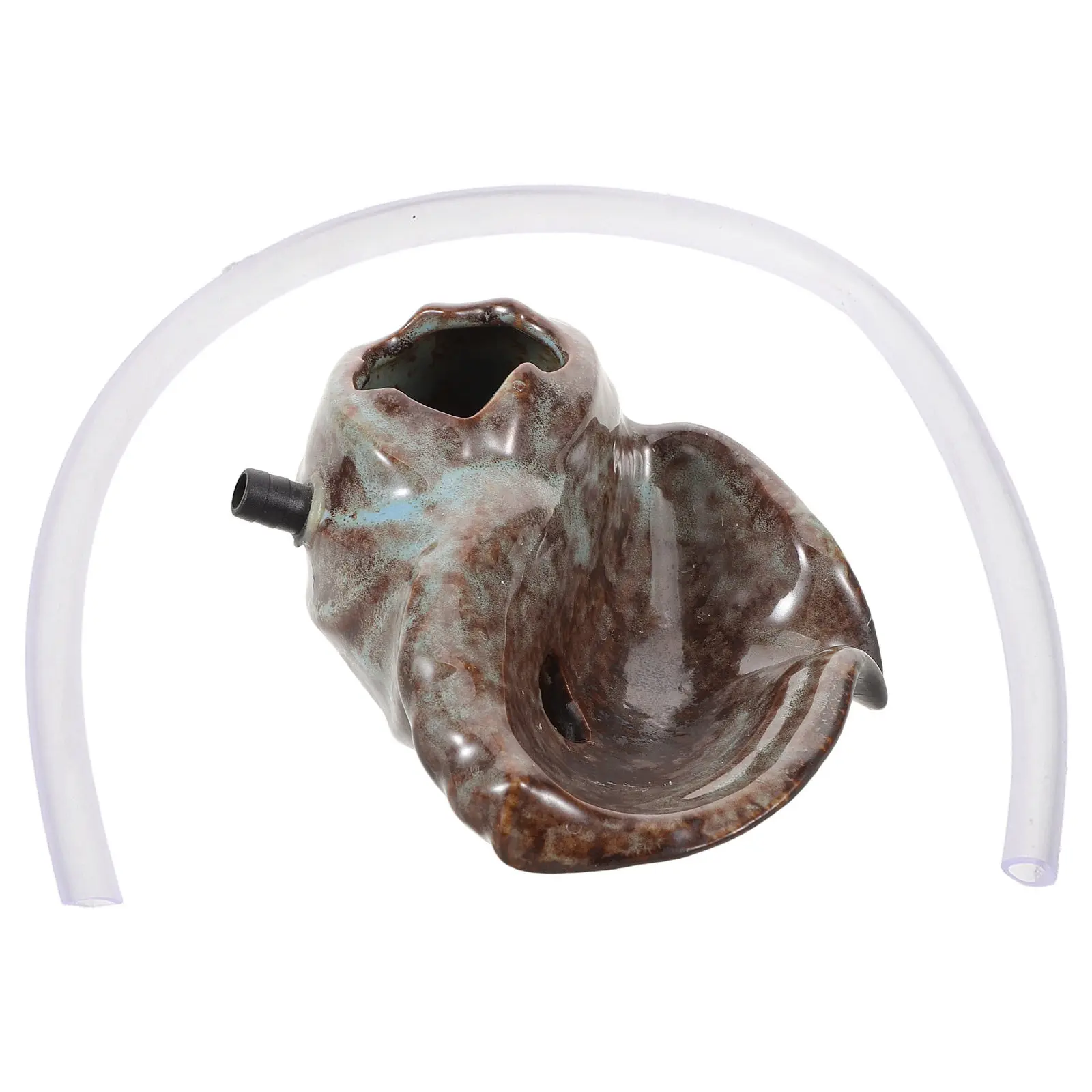 Fish Aquarium Home - Keramische potfontein Watervaldesign V-vormige uitloop Achterinlaat