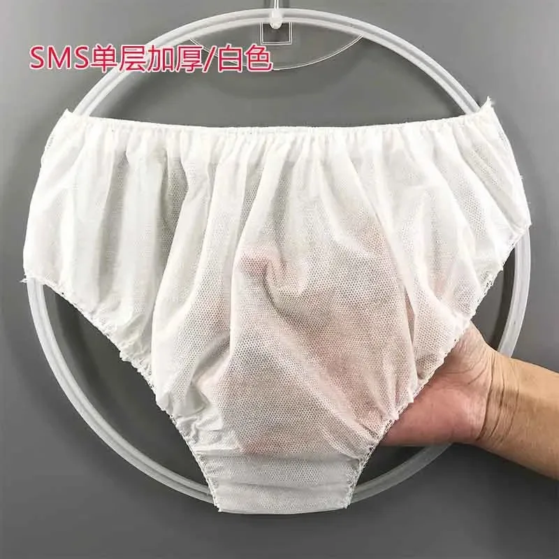 Non Woven Fabric Breathable Disposable Panties for Women Men Business Trips Spa Wash-Free Briefs Menstruation Underwear