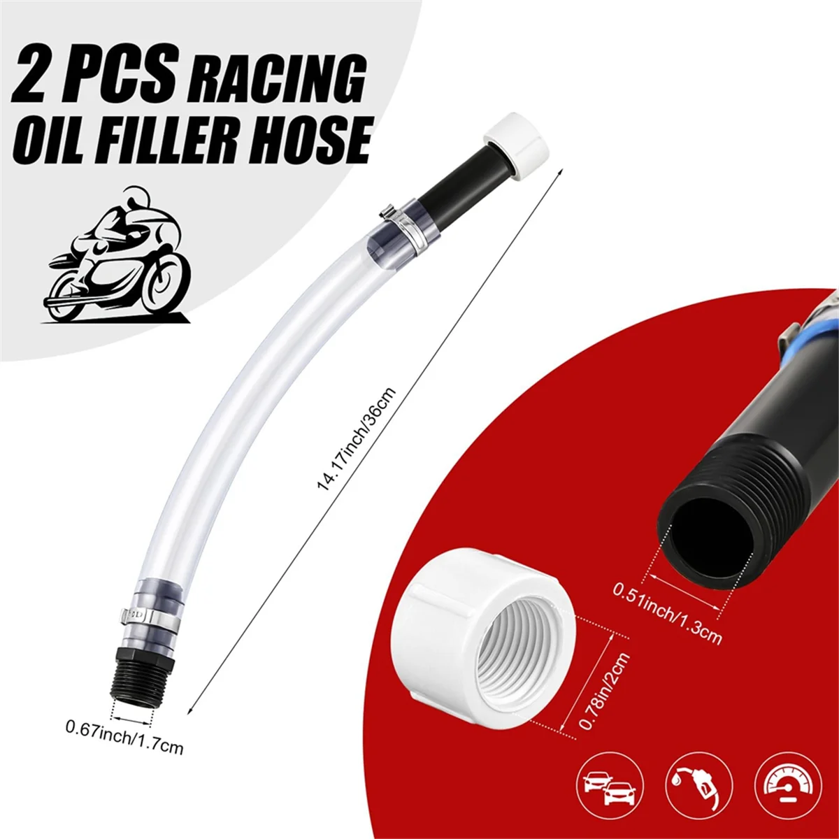 BISM1, 4 piezas, manguera de llenado de combustible, tapa de repuesto de combustible de carreras, manguera de jarra de combustible LC2, tapa de lata de Gas para tanque de combustible de jarra de Gas de 5 galones