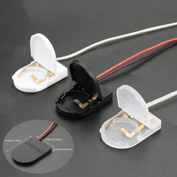 Caja de batería CR2032 CR 2032 con ranura única, 5 piezas, botón, soporte para Pila, cubierta con interruptor de encendido y apagado, cables, 3V