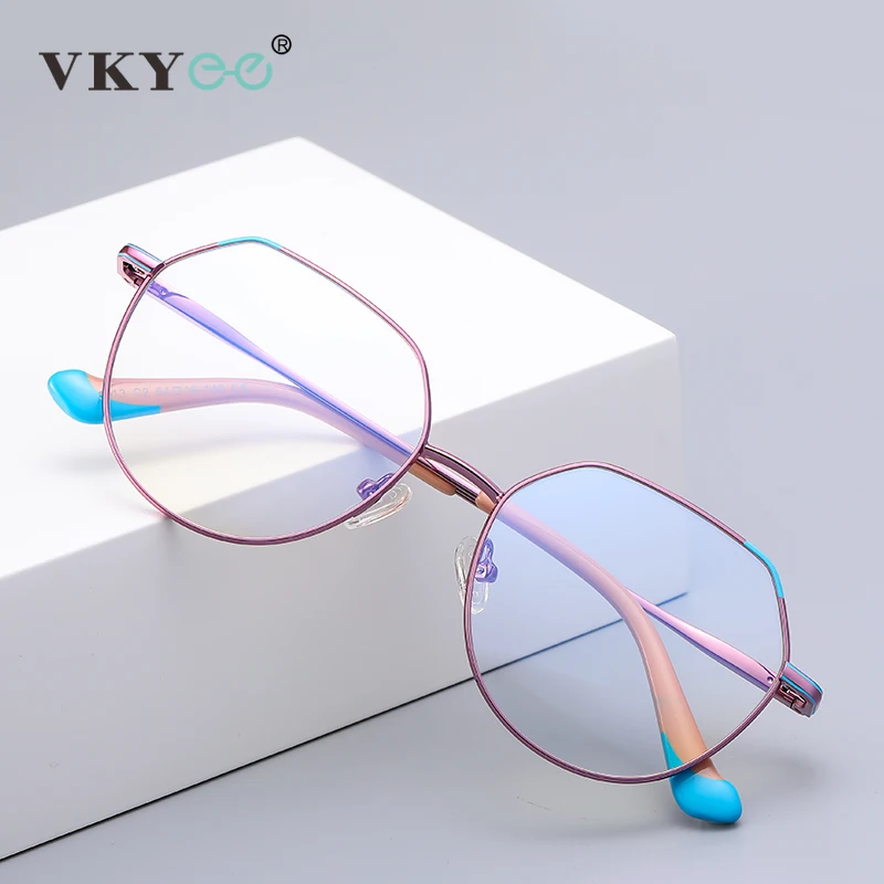 VICKY Metal Myopia Prescription Glasses Hyperopia Reading Glasses Women Anti Blue Light Computer  Glasses Optical Glasses Frame