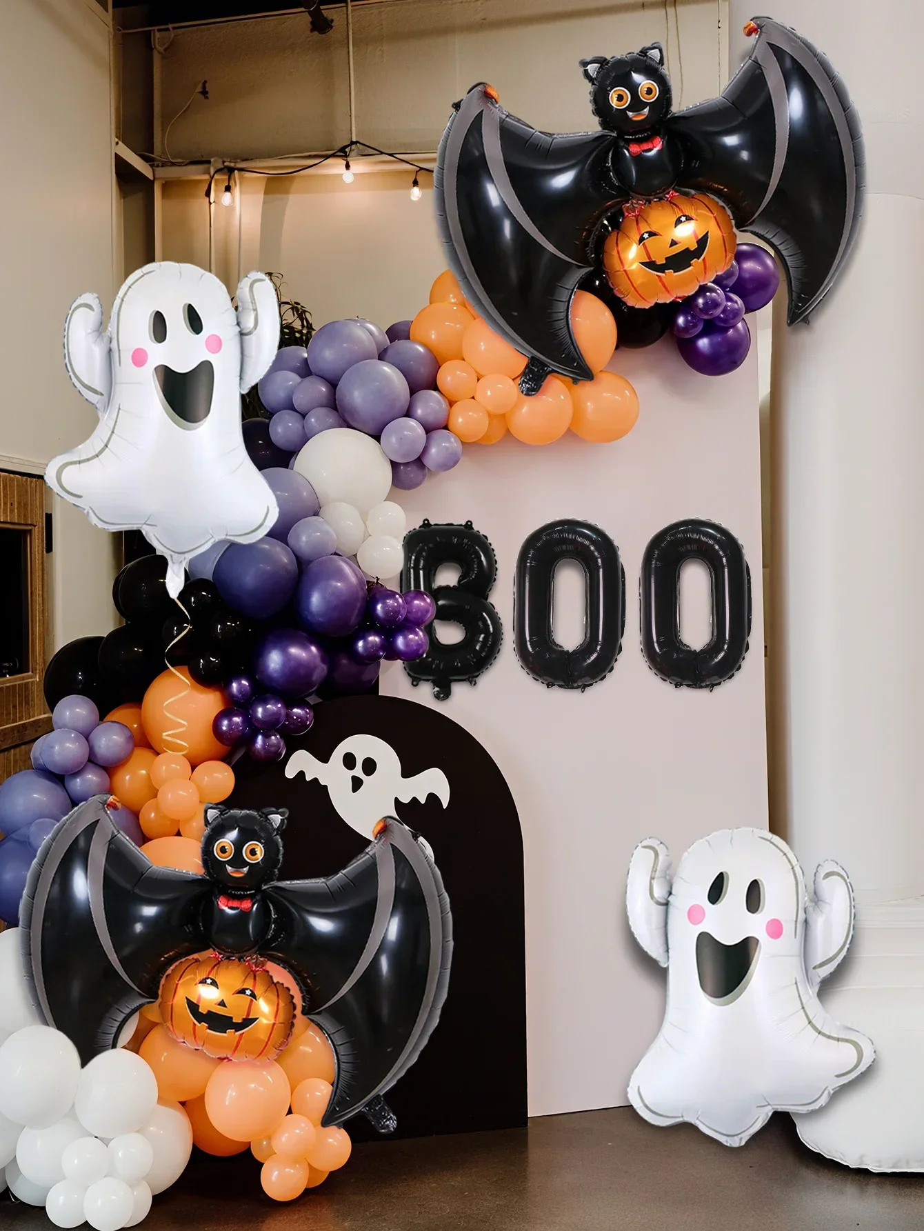 مجموعة بالونات الهالوين مكونة من 2/9 قطع، بما في ذلك بالونات الألومنيوم الشبح واليقطين والخفافيش، مجموعة بالونات بو الممتعة للهالوين مقاس 16 بوصة.
