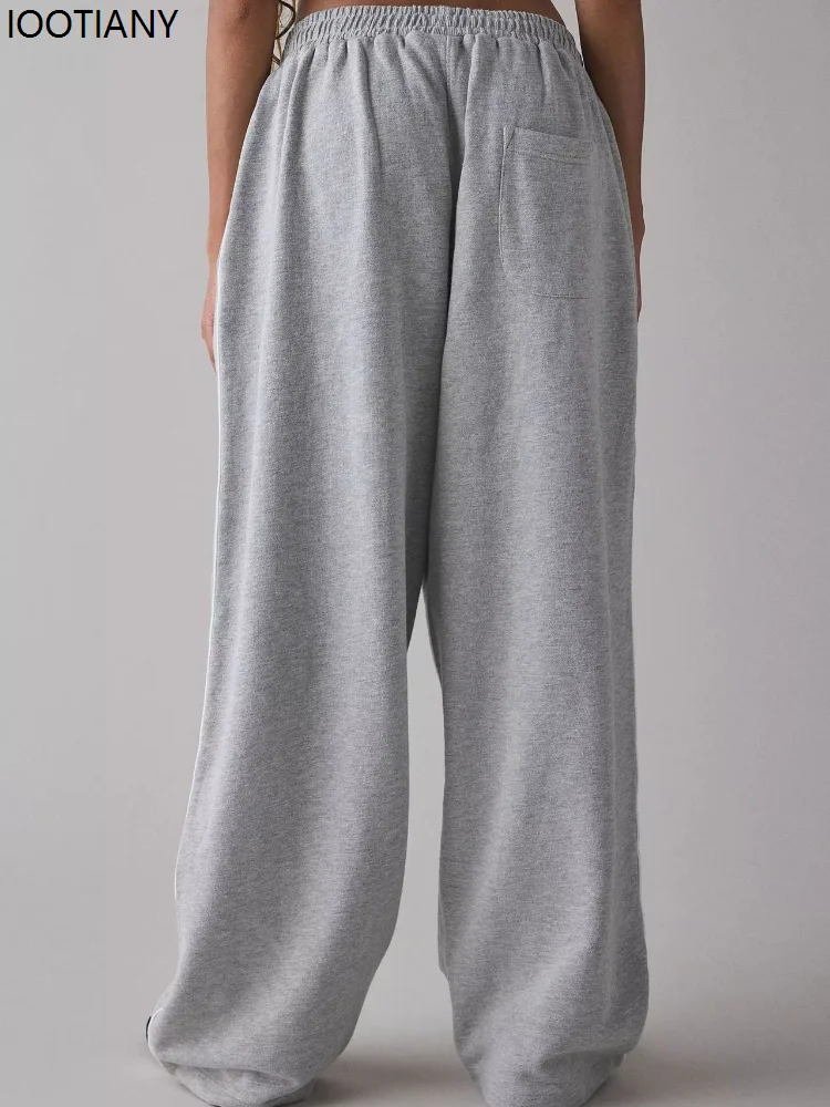 Pink Y2k Women's Casual Loose-fitting Letter Embroidery Gray Jogging Pants Wide-leg Straight Leg Pants Classic Sports Pants 2026
