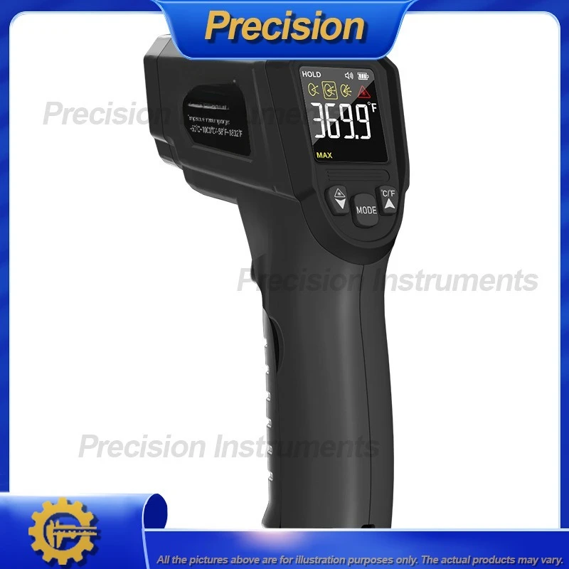 2026 Portable Infrared Thermometer for Industrial High Temperature Measurement Non Contact Handheld Digital Temperature Gun