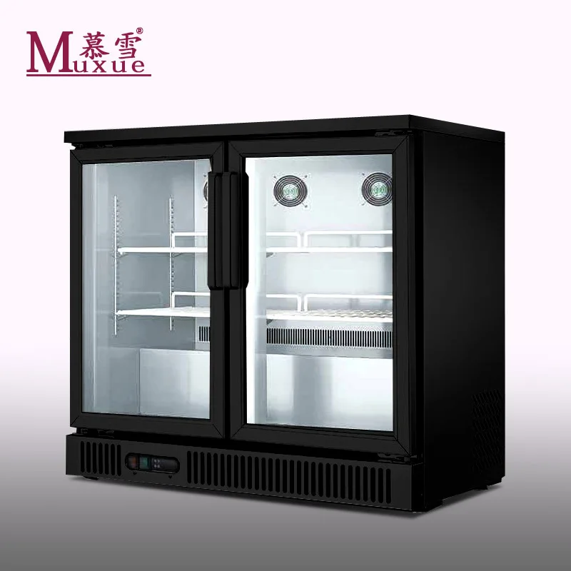 Black Bar Beer Cabinet Refrigerated Display Freezer Fresh Refrigerator