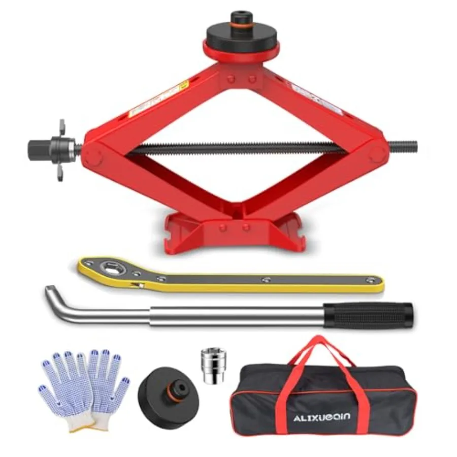 

Car Jack Kit 2.5 Ton Scissor Jack for Tesla Model Y Model 3/S/X Red Tesla Jack Kit with Tesla Pucks