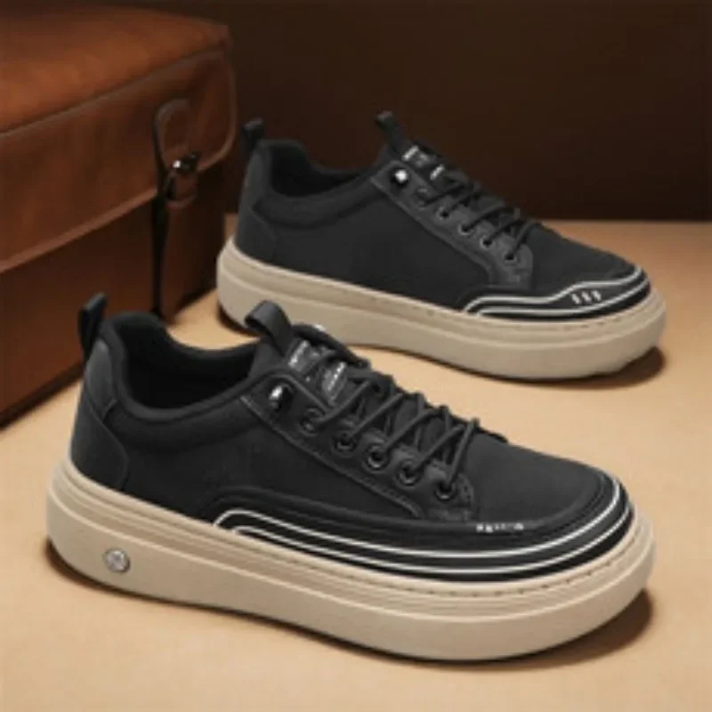 

Мужские весенние повседневные кроссовки — легкая обувь в скейт-стиле на плоской подошве