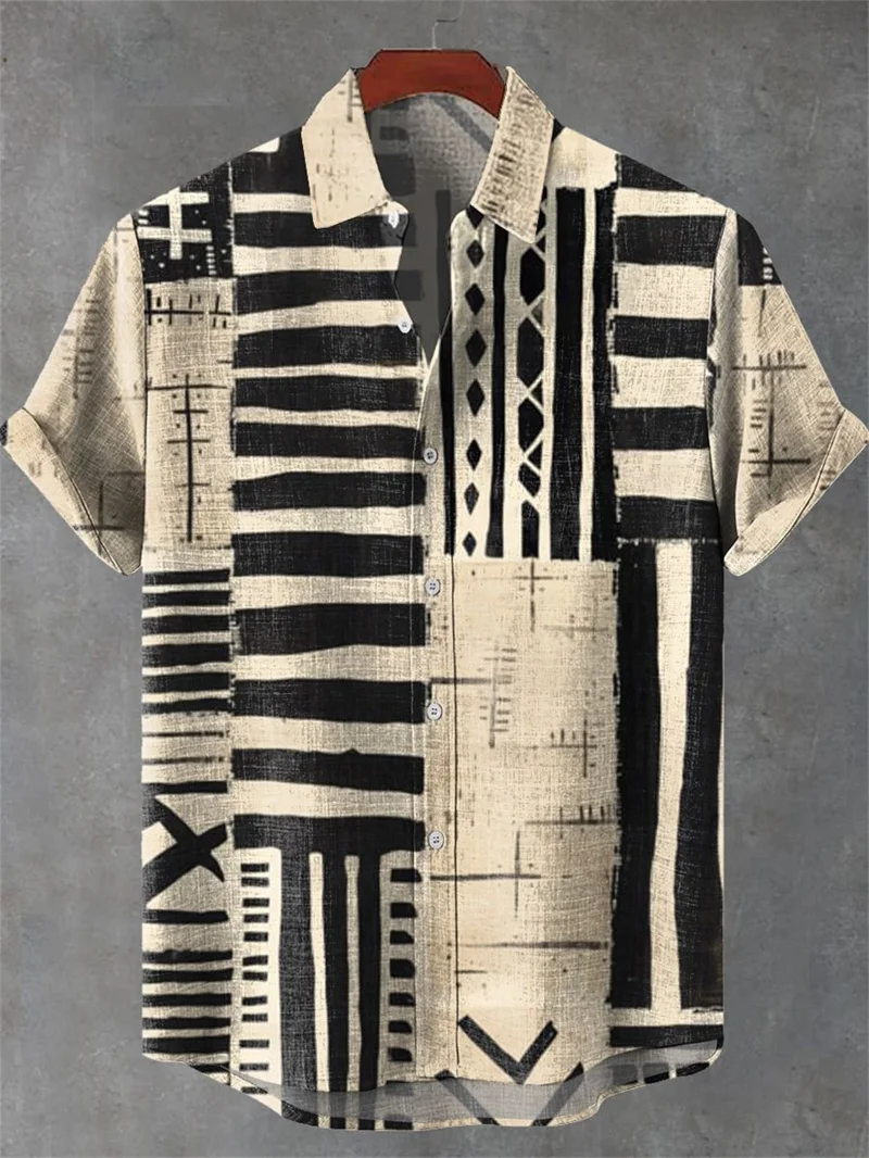 

Мужская льняная рубашка из 80%, винтажные модные топы с короткими рукавами, летняя повседневная рубашка в этническом стиле, мужская уличная рубашка
