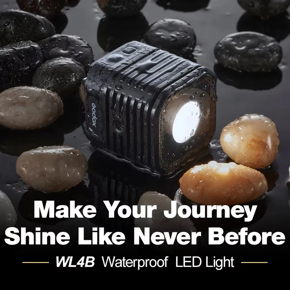 Godox Waterproof LED Light WL4B IPX8 4W 5600K Daylight Fill Light 3-Step Dimmable Output Plus SOS