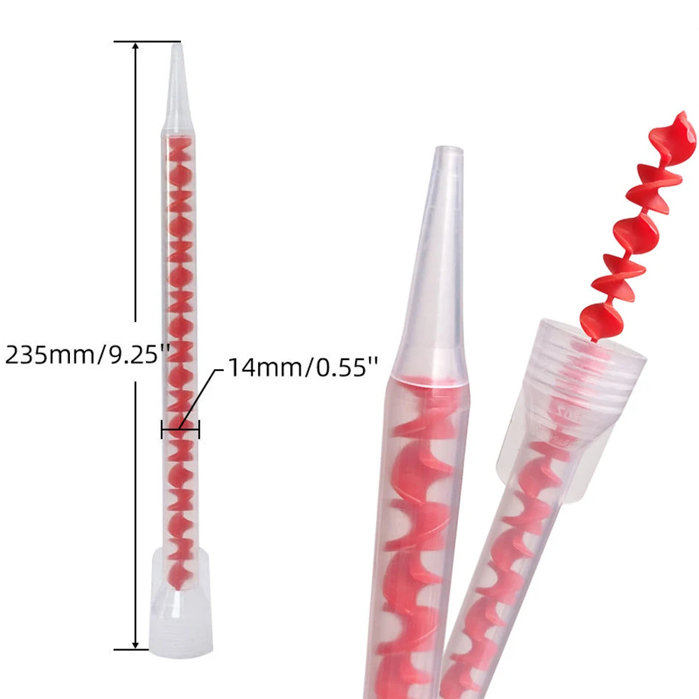 20Pcs Dual Barrel Mixing Nozzle for 200ml/400ml Manual Cartridges, Epoxy Spray Gun Glue Dispensing Tip