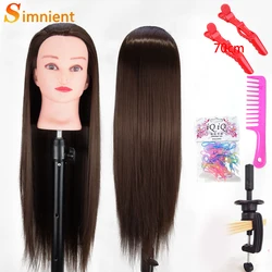 70Cm 100% High Temperature Fiber Blonde Hair Mannequin Head Training Head For Hairstyles Braid Hairdressing Manikin Doll Head