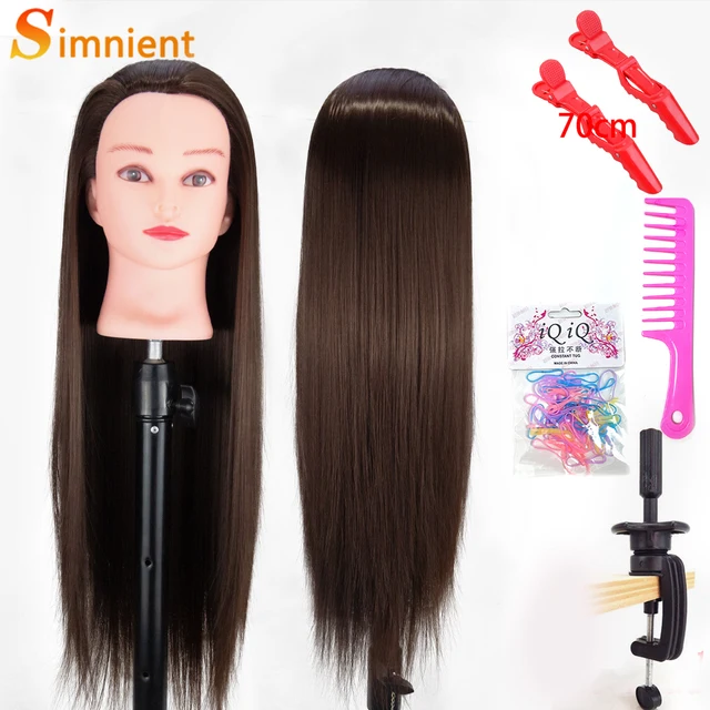 70Cm 100% wysokiej temperatury włókno blond włosy głowa manekina głowa treningowa do fryzur warkocz fryzjerstwo manekin głowa lalki