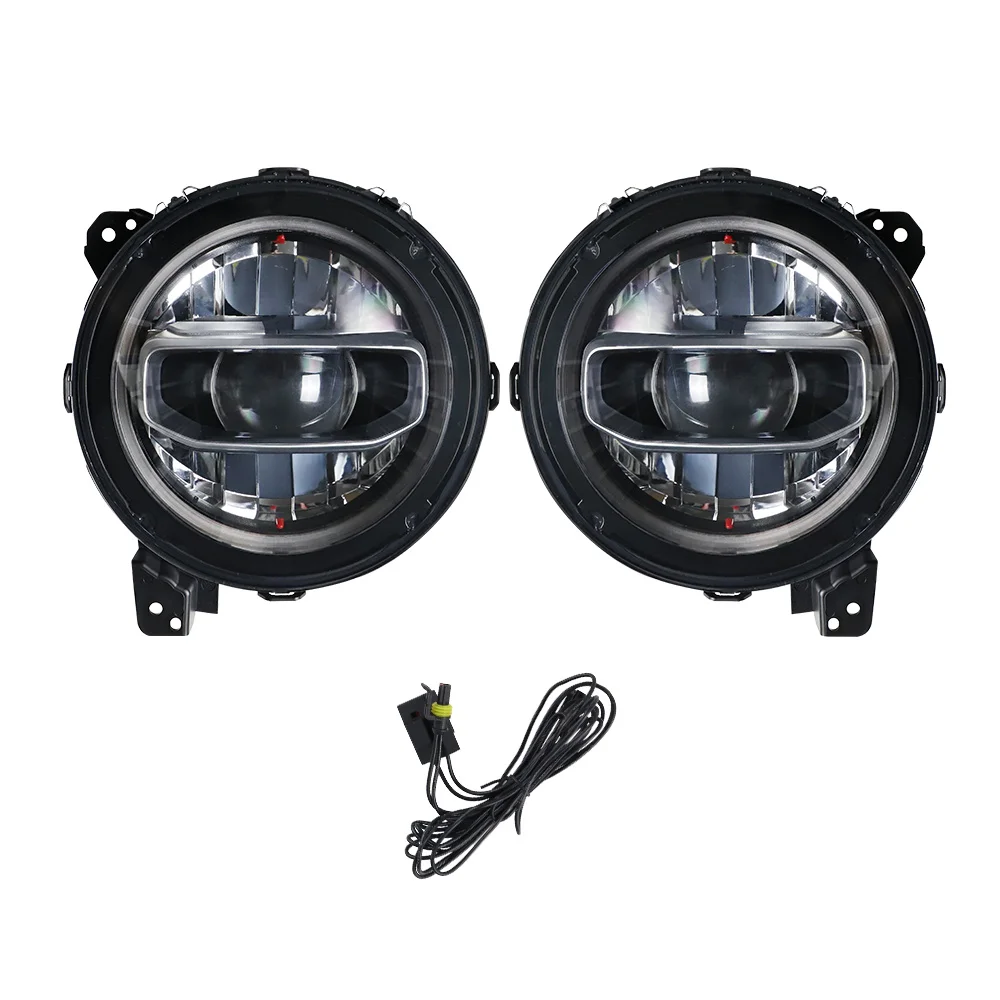 9Inch Round 12V 6000K New Led Headlight Hi-low Beam DRL for JL JLU Rubicon 2018-2023 and Gladiator JT 2020+