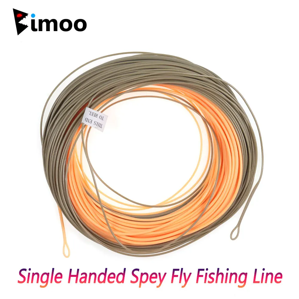 Bimoo 90FT WF-1F~WF-8F Jednoręczna żyłka muchowa Spey Fly Fishing Line Weight Fowarded Floating Fly Line z 2 pętlami spawalniczymi Camo Peach