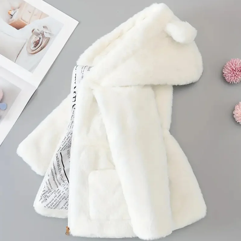 الخريف الشتاء طفل الفتيات أفخم سترات من الفرو الاطفال الدافئة مقنعين القطن معطف أزياء ملابس خارجية للأطفال ملابس سنوسويت غير رسمية