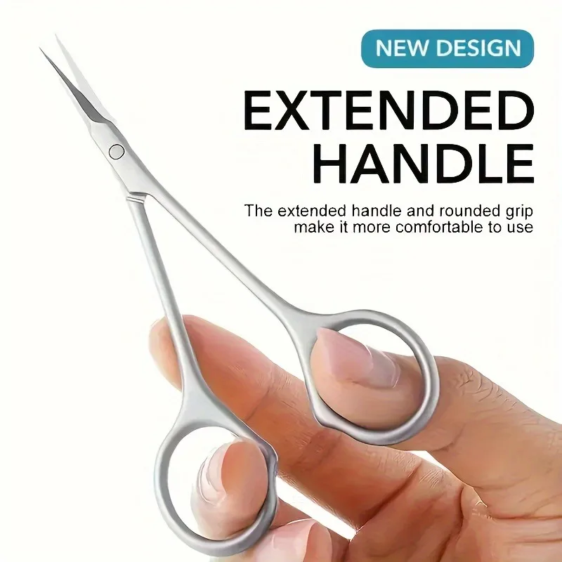 Handy Stainless Steel Cuticle Scissors. Precision Dead Skin Multifunctional Sharp Nail Care Tool. Eyebrow And Eyelash Trimming