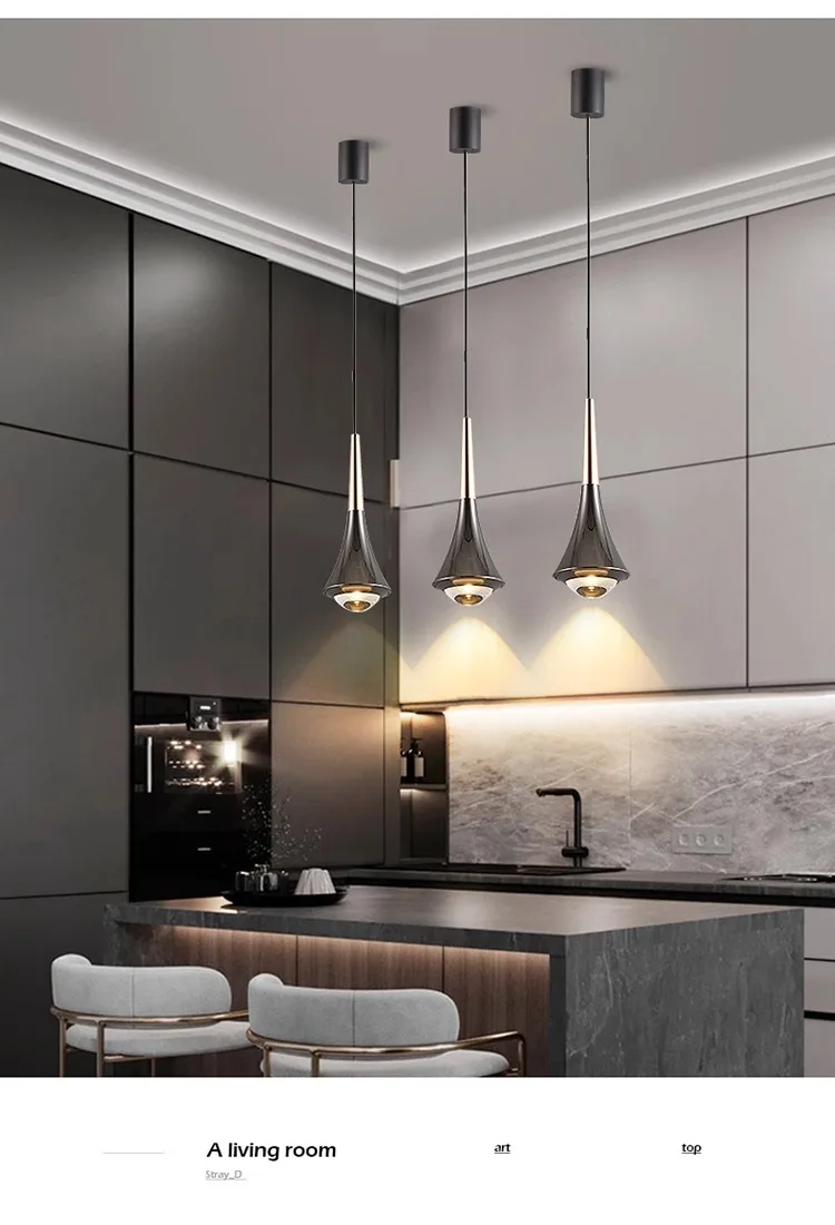 Creative Minimalism LED Pendant Lights Mirror Lamp Acrylic Home Kitchen Island Dining Living Room Bar Cafe Droplight Fxture