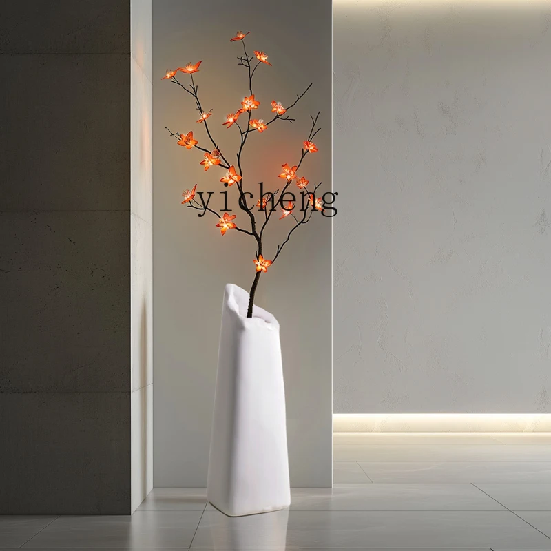 

ZK Modern Simple Door Entry Entrance Living Room Ornament High-end Atmospheric Flower Arrangement Creative Flower Vase Floor