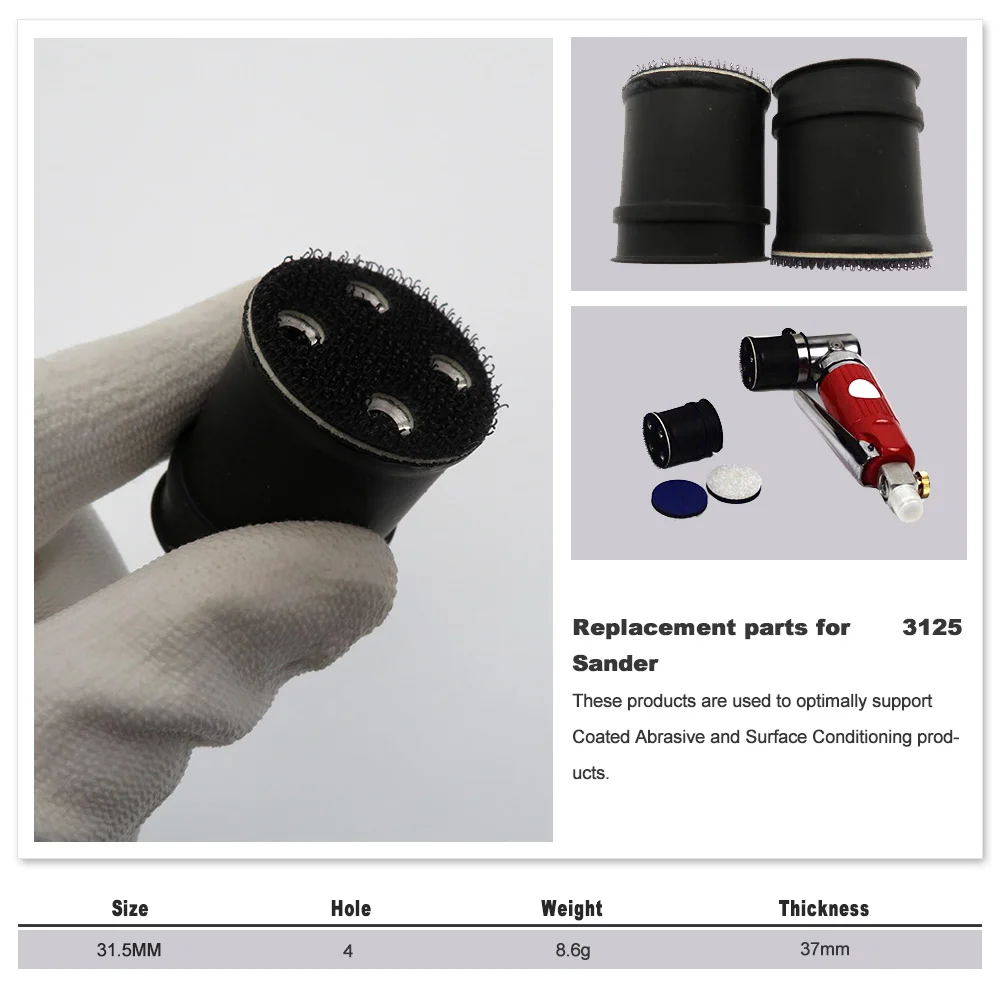 Hook & Loop Rubber Back-up Pad 1 Inch 30 mm 4 Holes 1/2/5 Pcs Rubber Sleeve Cushion Pad for Mini Spot Repair Sander Polishing