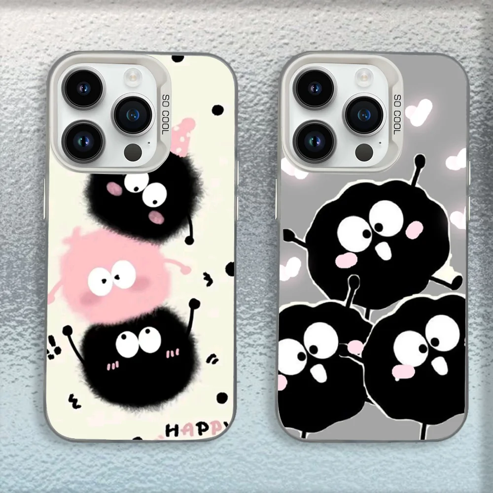 

Lovely Soot Sprites Phone Case For iPhone 16,15,14,13,12,11,Mini,Pro,SE,MAX White Matte Shockproof Cover