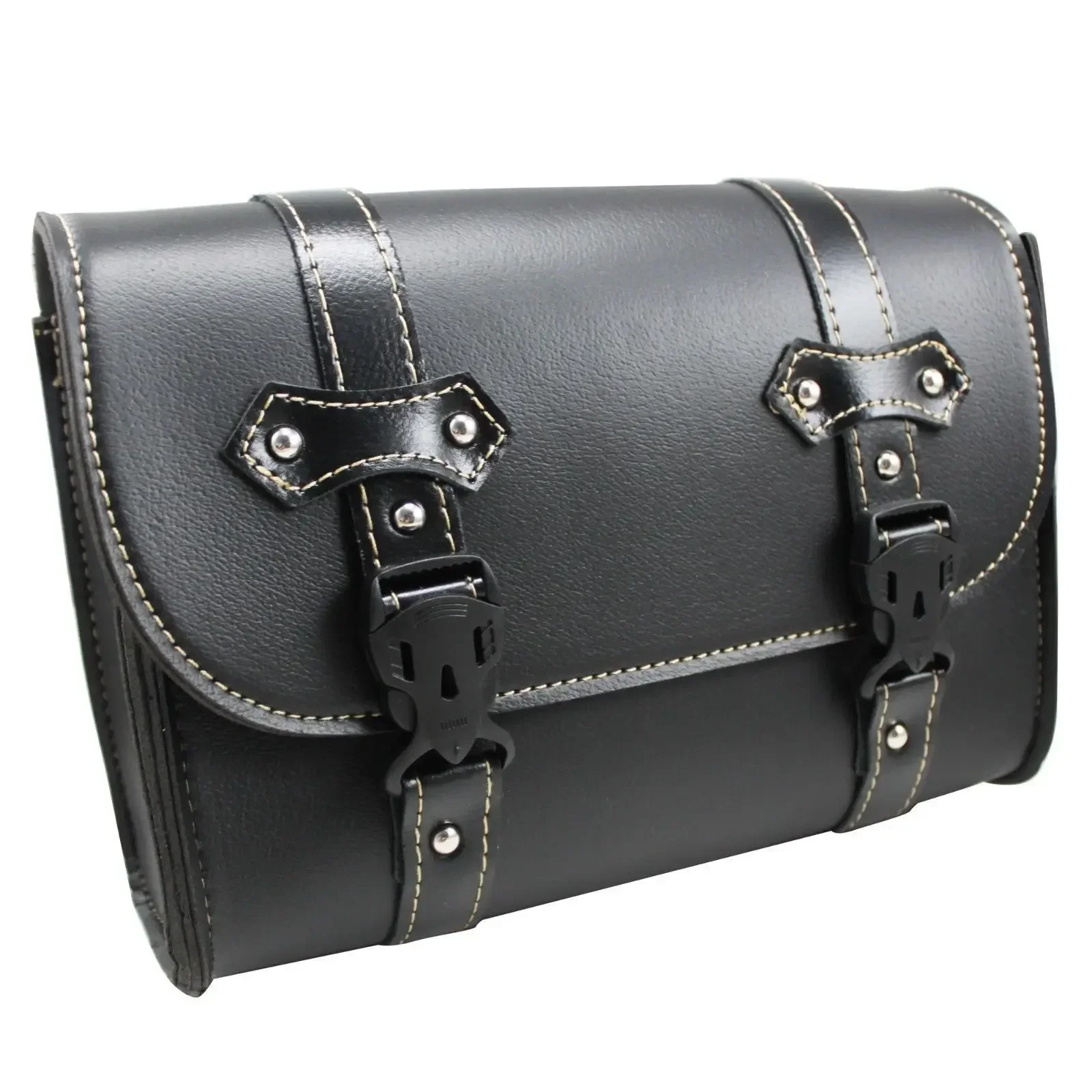 Black Motorbike Tool Bag Toolbag for Cruiser Chopper Cafe Racer Old School Bobber XL
