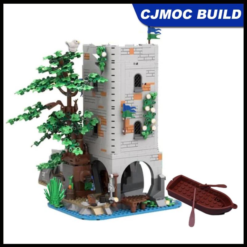 

1305pcs MOC Building Blocks Assembly Toy Set Little Castle Forestmen River Fortress Series Model MOC-194596