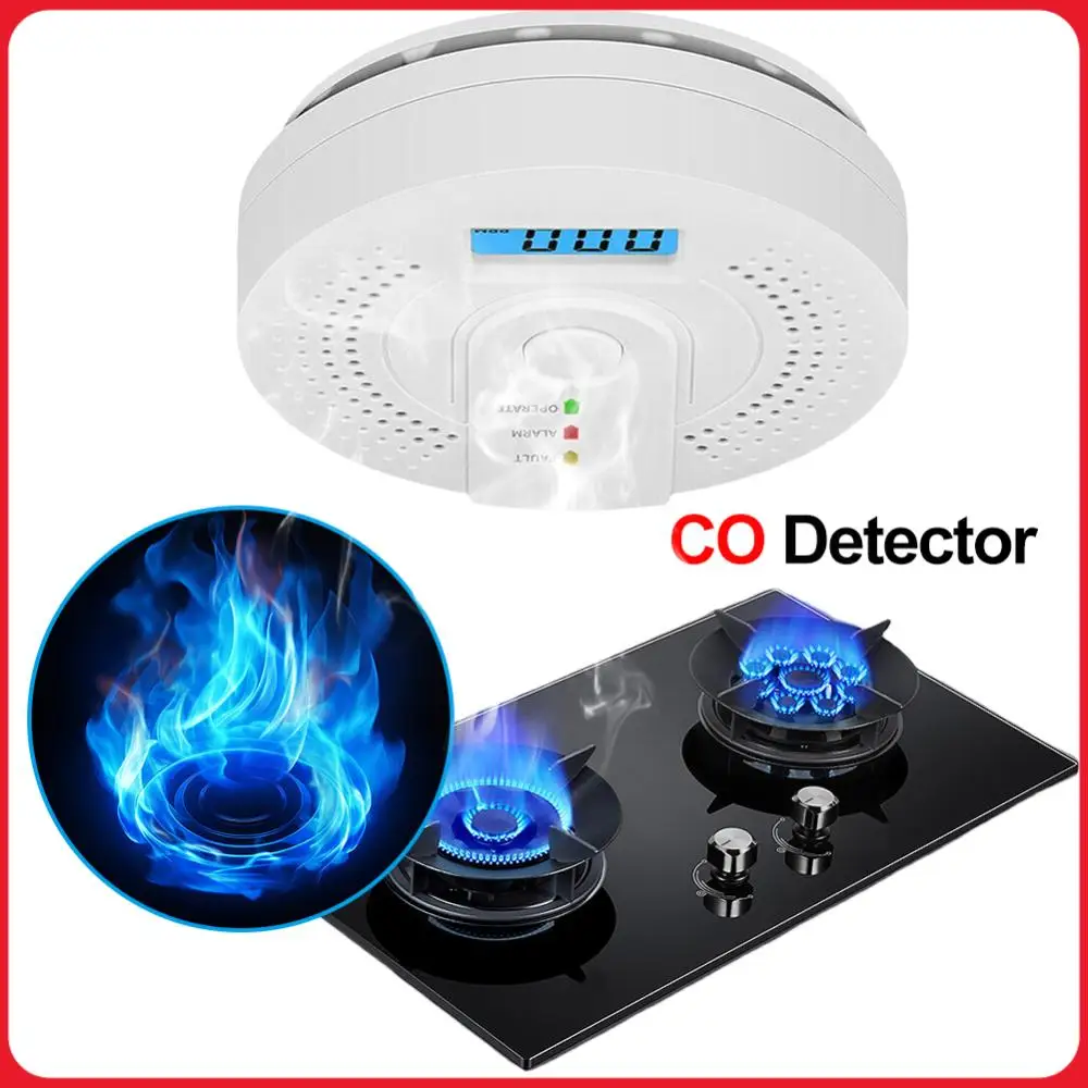 

Цифровой детектор угарного газа (CO) с звуковой сигнализацией, портативный, на батарейках, с LED-индикатором, для домашнего использования