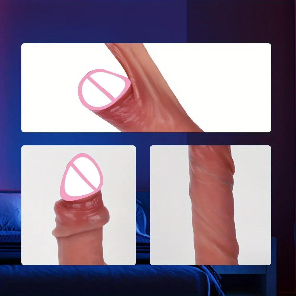 قضبان اصطناعية واقعية الجلد انزلاق القلفة دسار كبير القضيب اختراق المكونات الشرج المهبل محفز الكبار ديك الجنس لعب للنساء الرجال #6