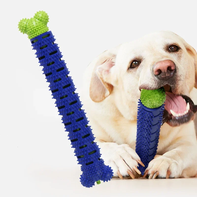 Pet chewing simulation bone teething stick bite resistant wear removable cats and dogs teeth cleaning toys dog toothbrush