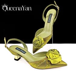 High Quality Women's Pumps Handmade Flowers Fashion Design For Nigeria Wedding Party Ladies Shoes