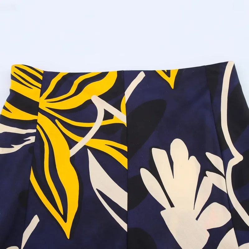 MUJER falda estampada para mujer, faldas por debajo de la rodilla drapeadas asimétricas para mujer, falda en capas de cintura media, falda larga de fiesta de verano para mujer