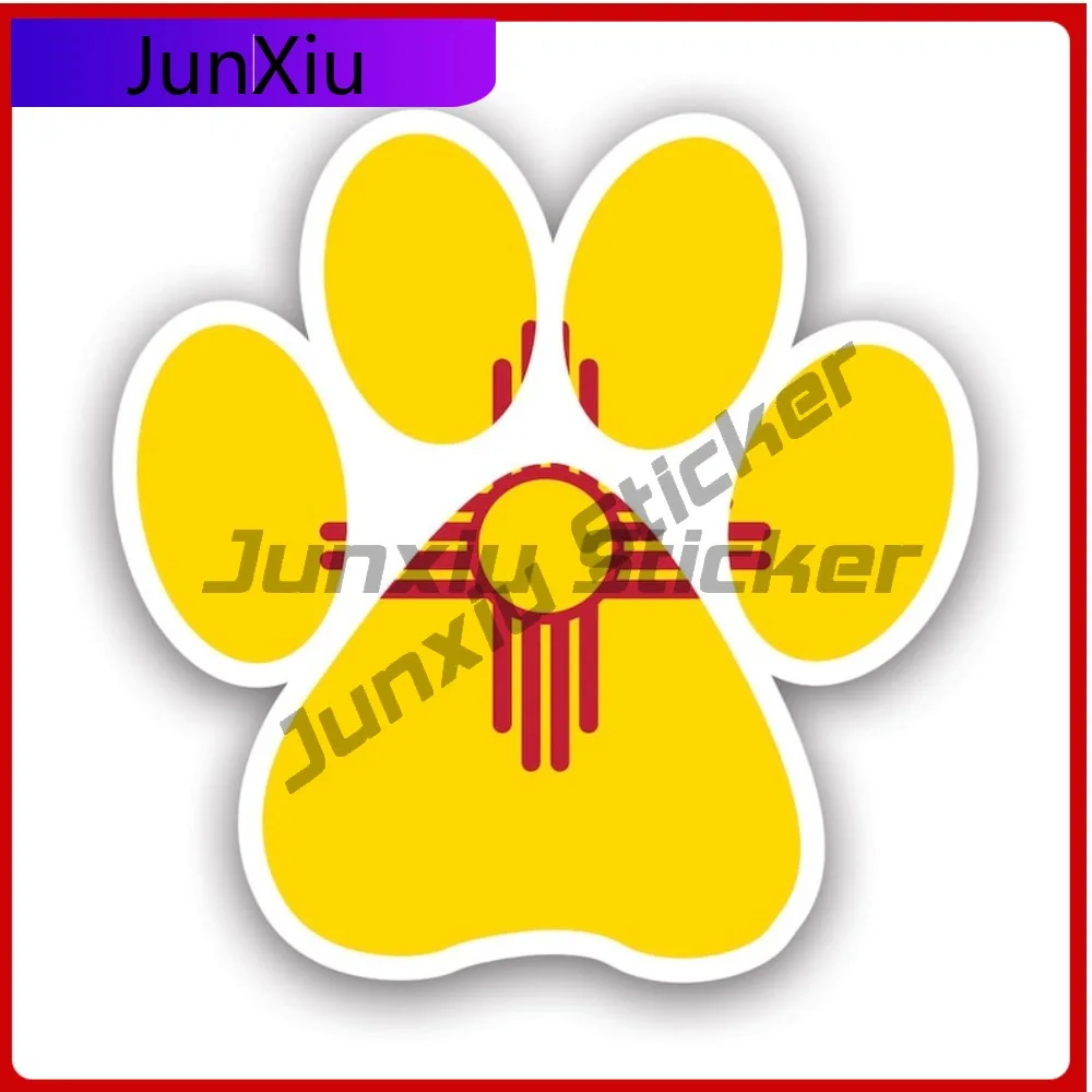 

New Mexico State Paw Print Shaped Sticker Uv Protected Decals Uv Protected Dog Dogs Cat Cats Pet Pets Puppy Prints Funny Styl