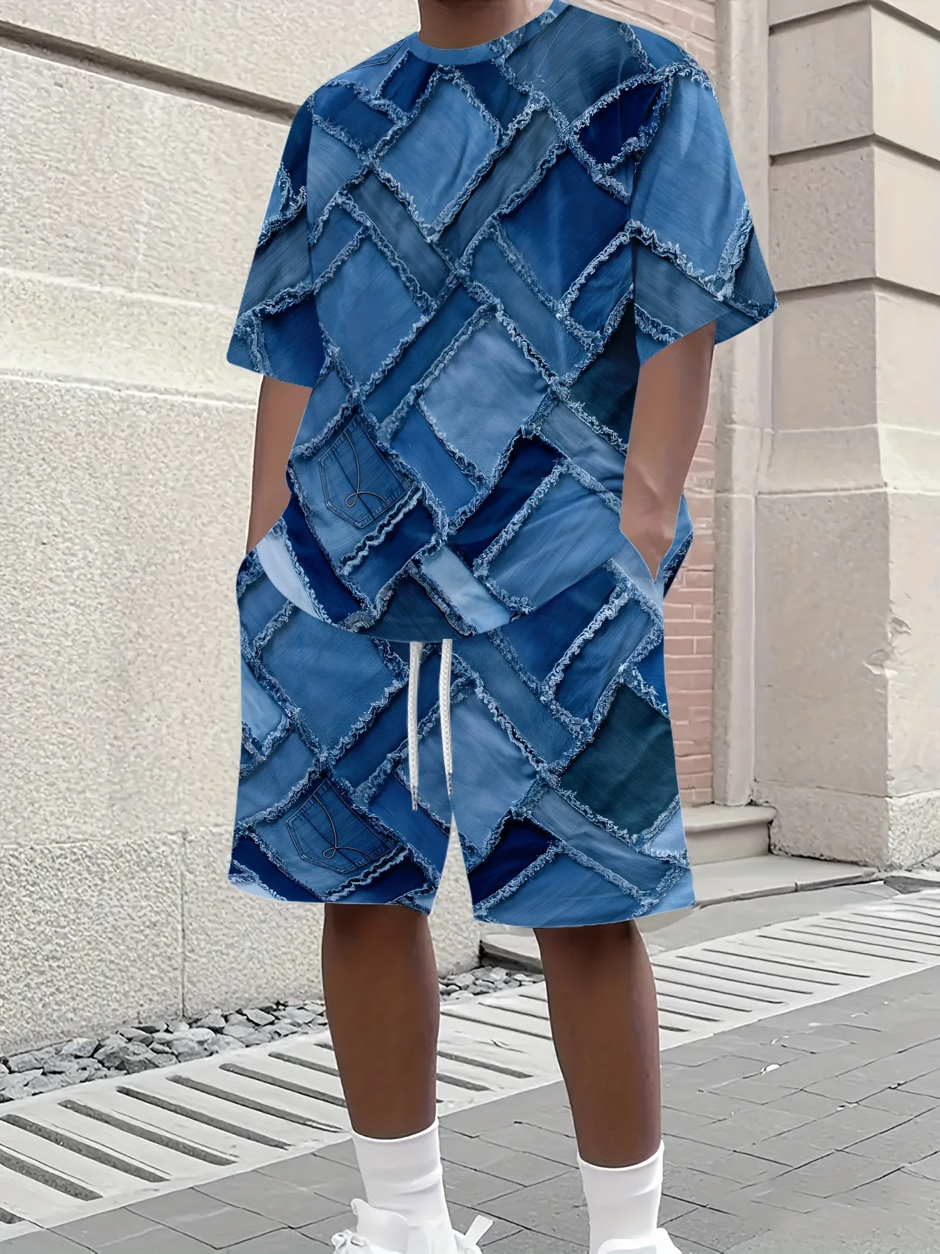 

Men's Fashion Casual Fashion Short-sleeved Shirt and Shorts 3d Set