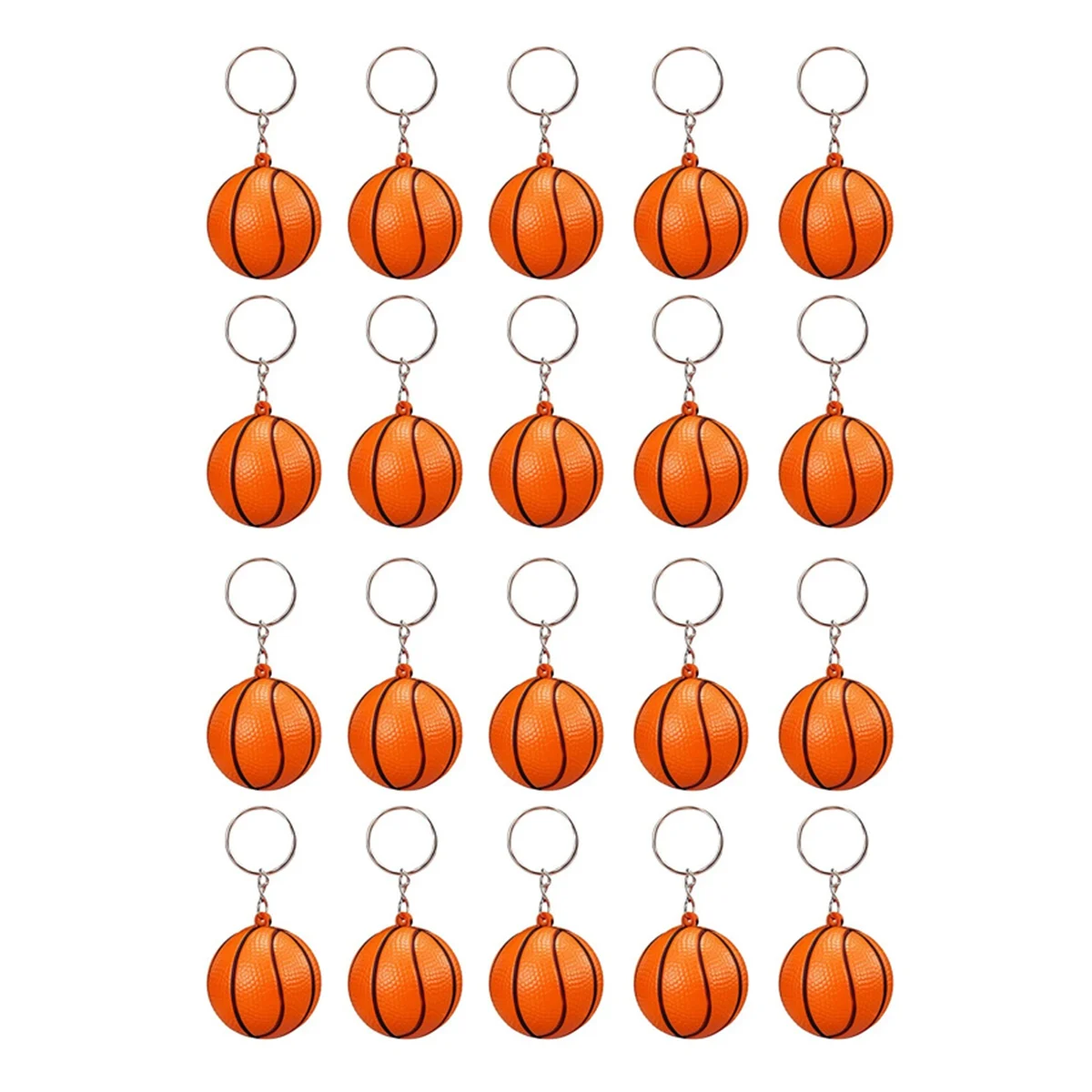 Basquete bola chaveiros para favores do partido, Stress Ball, Escola Carnaval Recompensa, Sports Centerpiece, 20 Packs