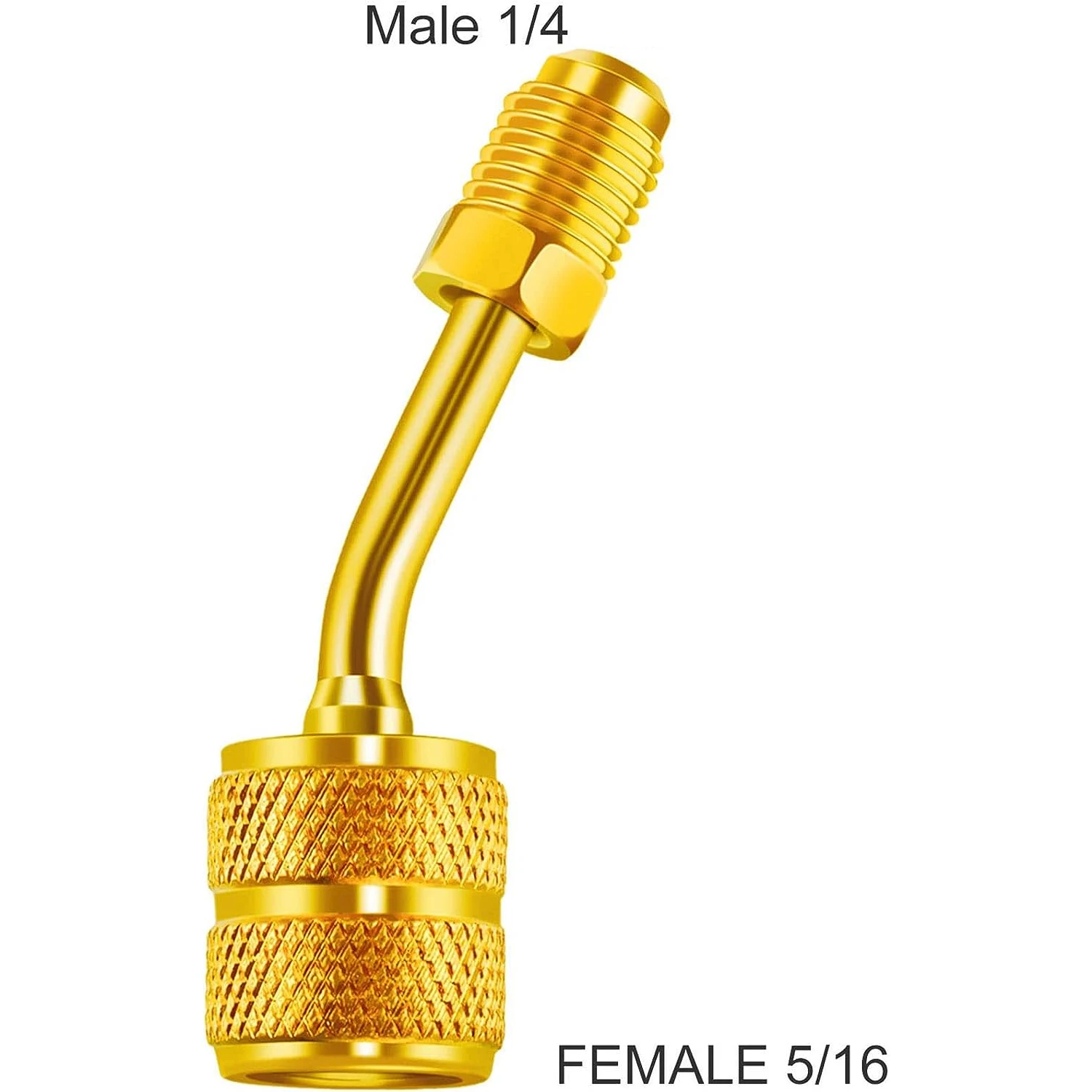 Adaptador giratorio recto de latón R410A, miniadaptador dividido 5/16 SAE hembra x 1/4 SAE macho, acopladores rápidos de rosca, 2 piezas