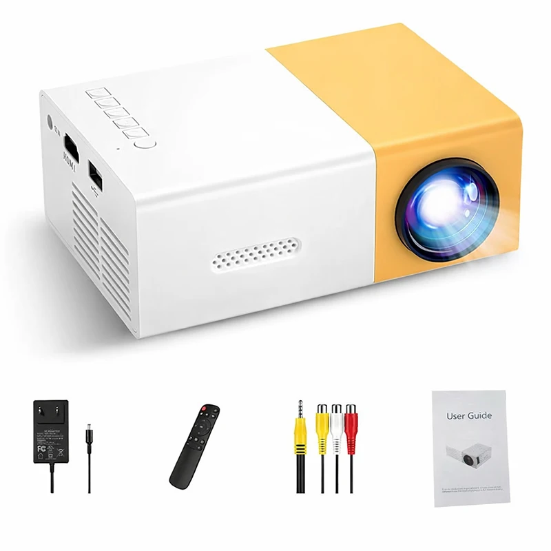 YG300 Portable HD Projector Home Theater Video Player Supports AV USB Connection LED Light Source Display Compact Non‑Occupying