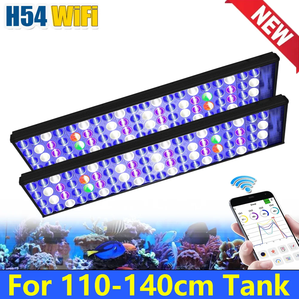 PopBloom-Smart LED Aquarium Lamp,Saltwater Aquarium LED Light,Fish Tank Light,Reef Corals,LPS,SPS,Marine Ligh,120cm, 48 