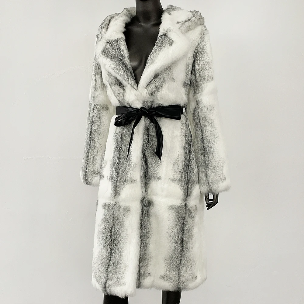 

Women's Parka with Natural Fur with Rabbit Long Fur Jacket Warm Hooded Real Rabbit Fur Coat Real Fox Fur Coat Clothes for Women