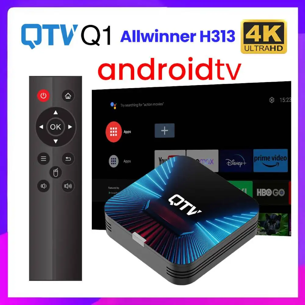 VONTAR Allwinner H313 QTV Q1 TV Box Android 10 Support 4K TV Stick H.265 2.4G Wifi TV Dongle Media Player Set Top Box